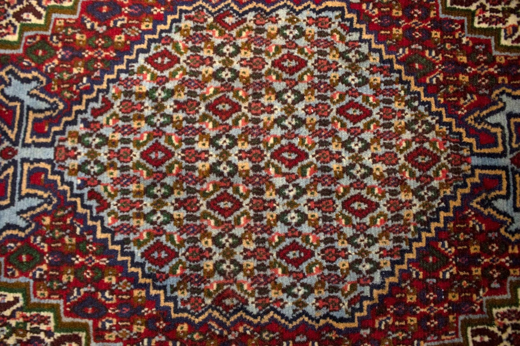 Vintage Floral Orange-red 4X5 Bidjar Sanneh Persian Rug