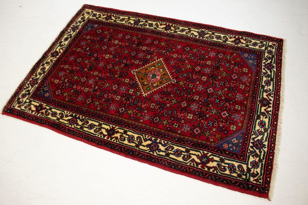 Vintage Tribal Red 3X5 Hamedan Persian Rug