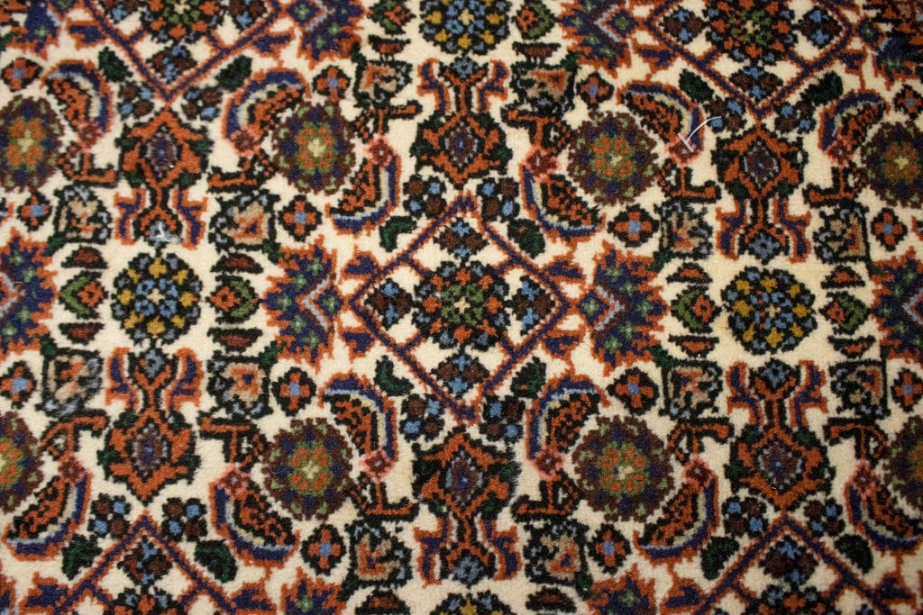 Vintage Floral Rust Orange 3'8X5'6 Bidjar Persian Rug