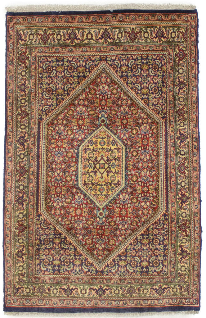 Vintage Orange-red Floral 3X5 Bidjar Persian Rug