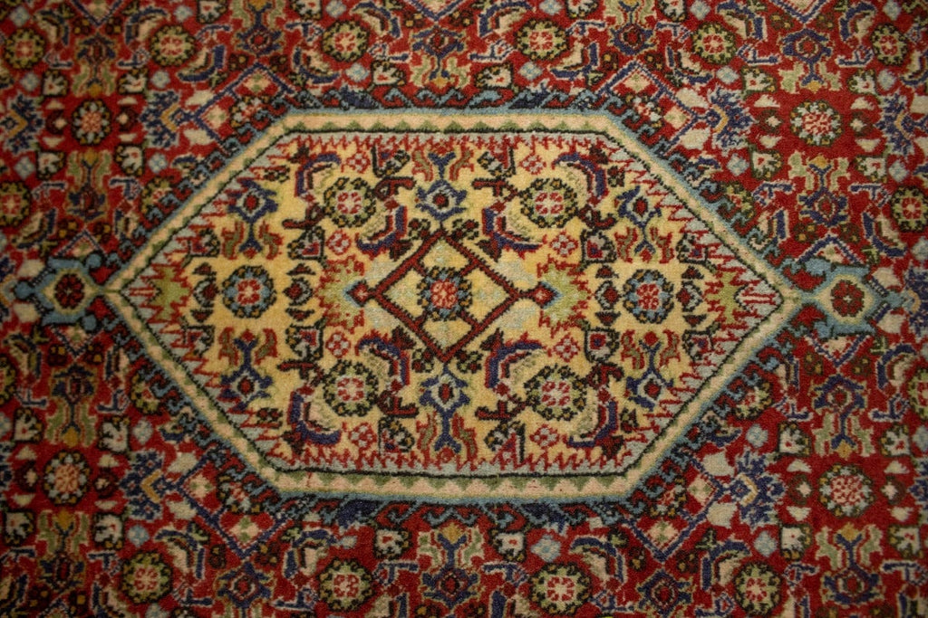 Vintage Orange-red Floral 3X5 Bidjar Persian Rug