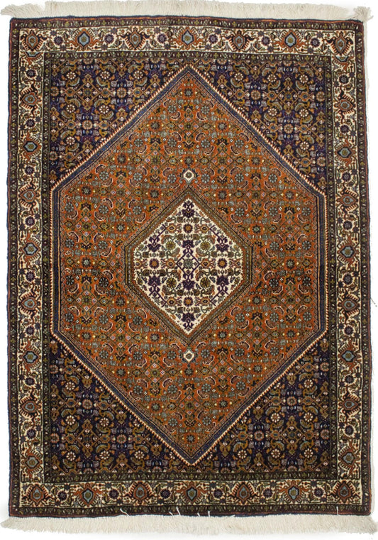 Vintage Floral Orange 4X5 Bidjar Persian Rug