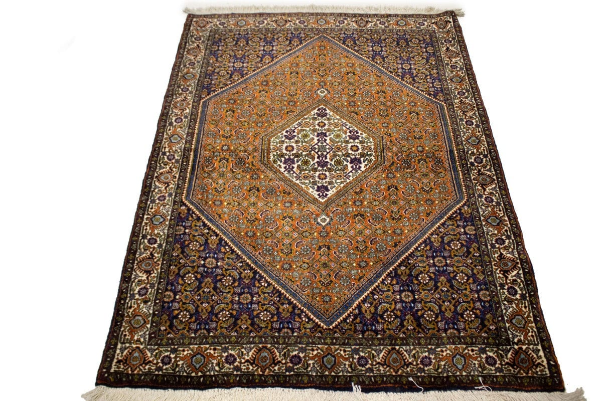 Vintage Floral Orange 4X5 Bidjar Persian Rug