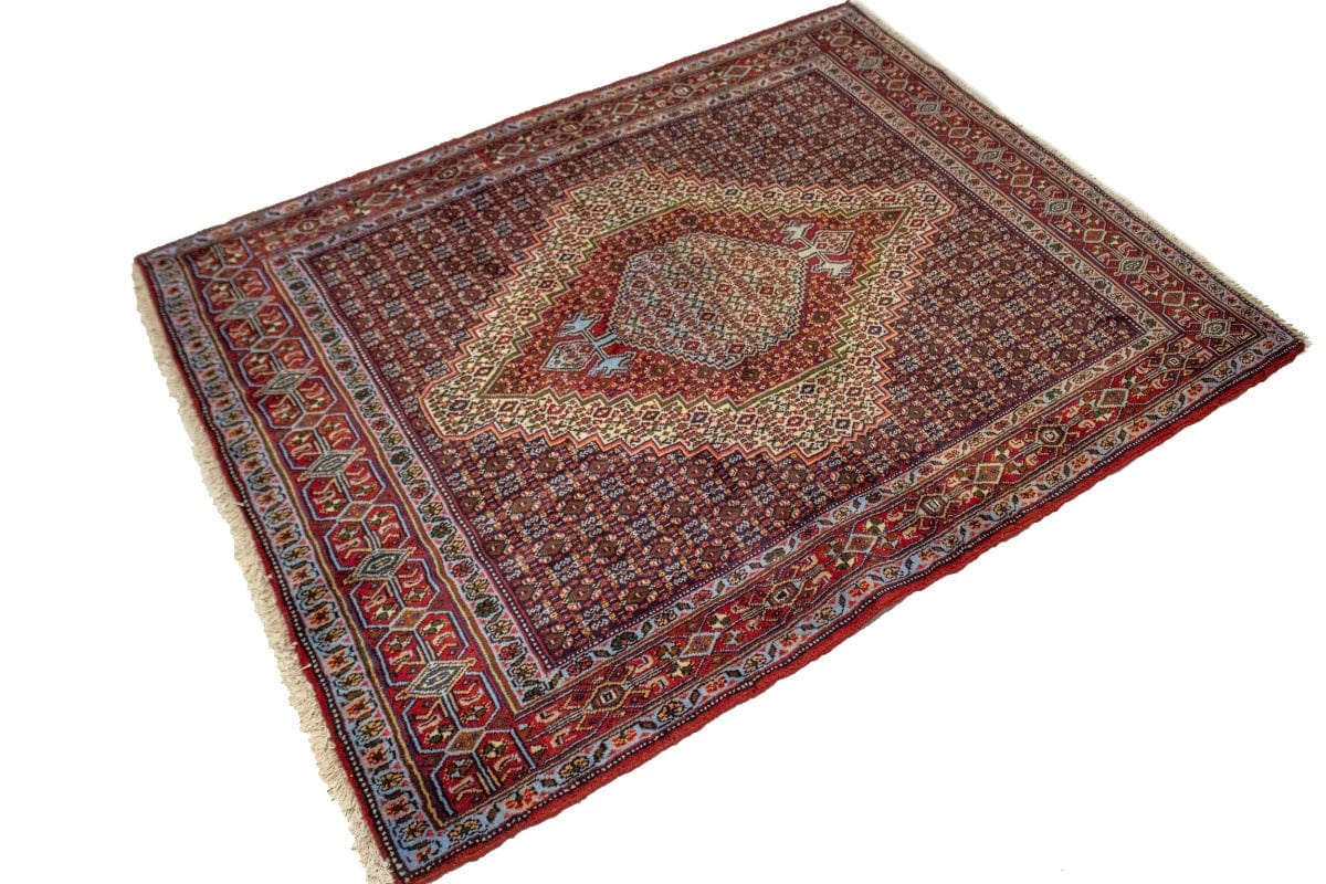 Vintage Floral Geometric 4X5 Bidjar Sanneh Persian Rug