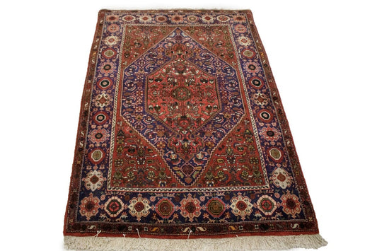 Vintage Floral Rusty Red 3X5 Bidjar Gholtogh Persian Rug