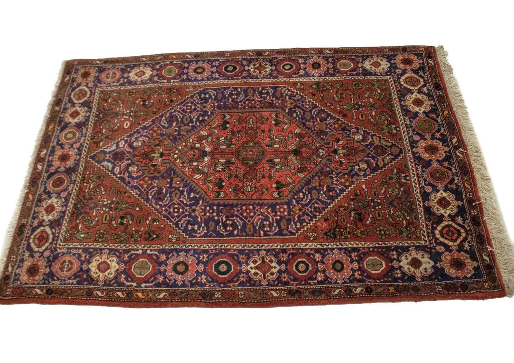 Vintage Floral Rusty Red 3X5 Bidjar Gholtogh Persian Rug