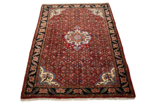 Vintage Floral Red 4X5 Gholtogh Persian Rug