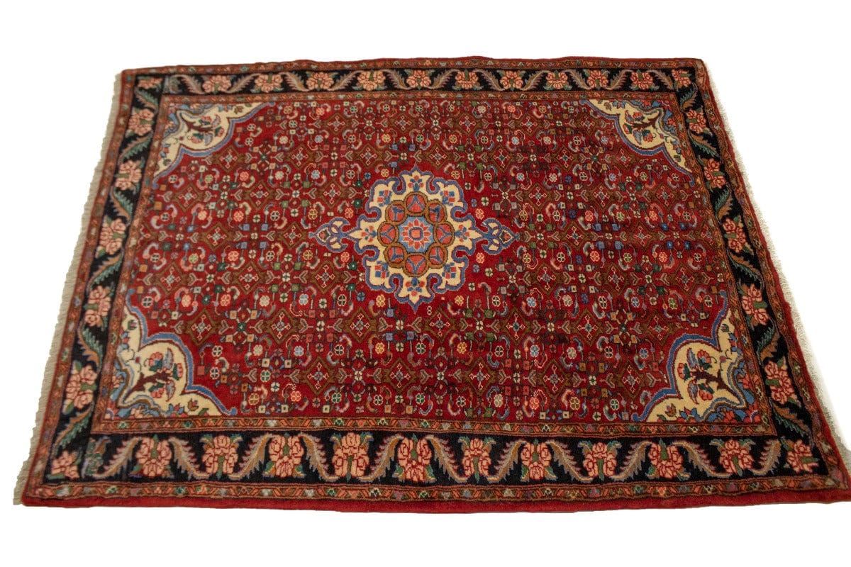 Vintage Floral Red 4X5 Gholtogh Persian Rug