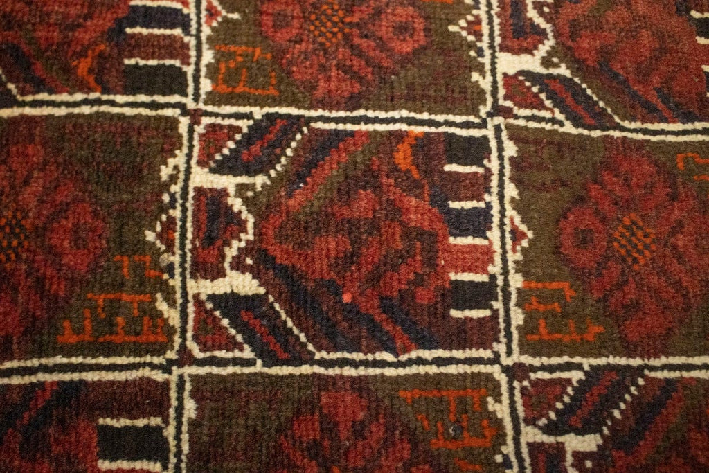 Semi Antique Tribal Floral 2X2 Balouch Persian Square Rug