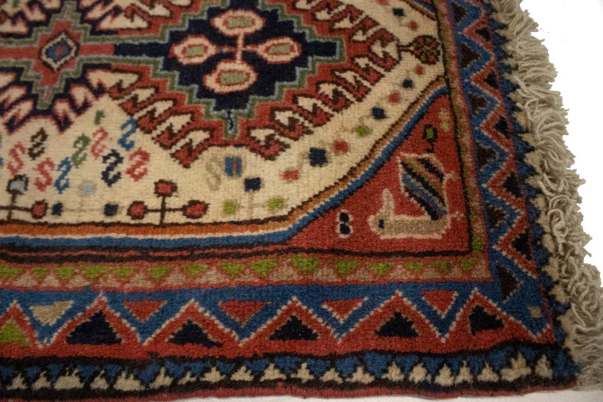 Vintage Rusty Red Tribal 1'9X2'6 Yalameh Persian Rug