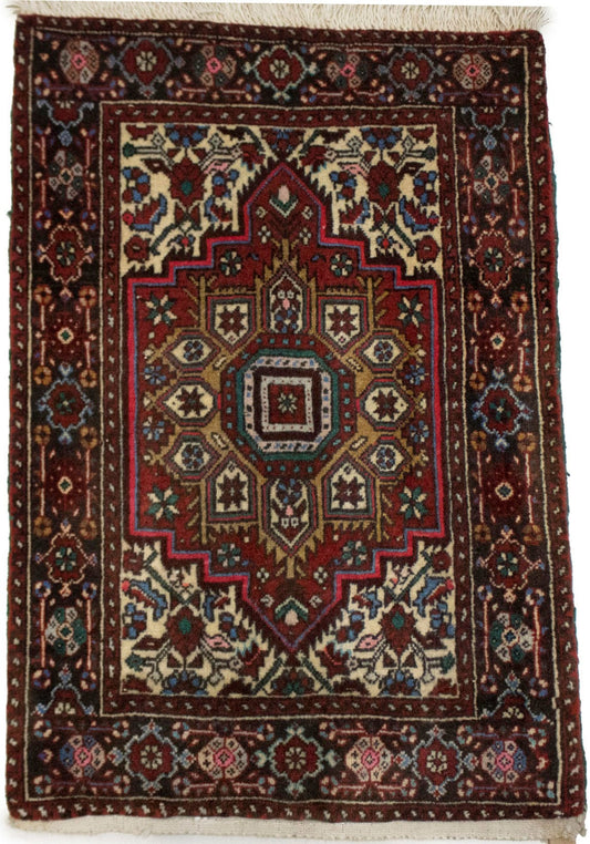 Vintage Floral Tribal 1'9X2'7 Bidjar Persian Rug