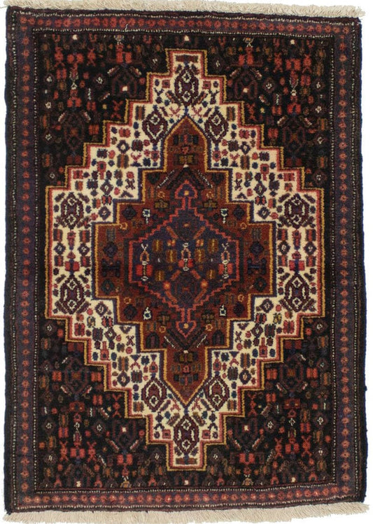 Vintage Tribal Brown 2X3 Bidjar Sanneh Persian Rug