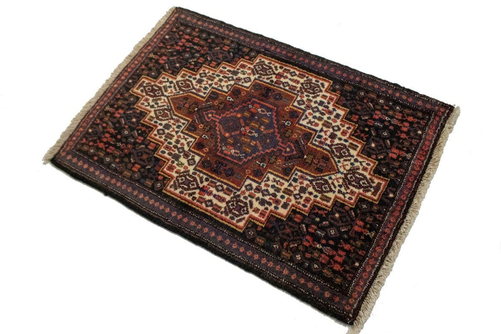 Vintage Tribal Brown 2X3 Bidjar Sanneh Persian Rug