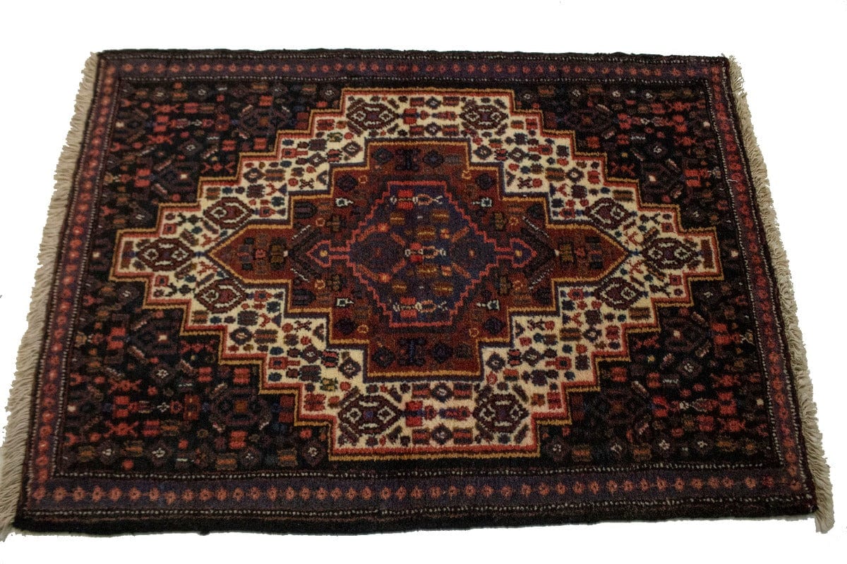 Vintage Tribal Brown 2X3 Bidjar Sanneh Persian Rug