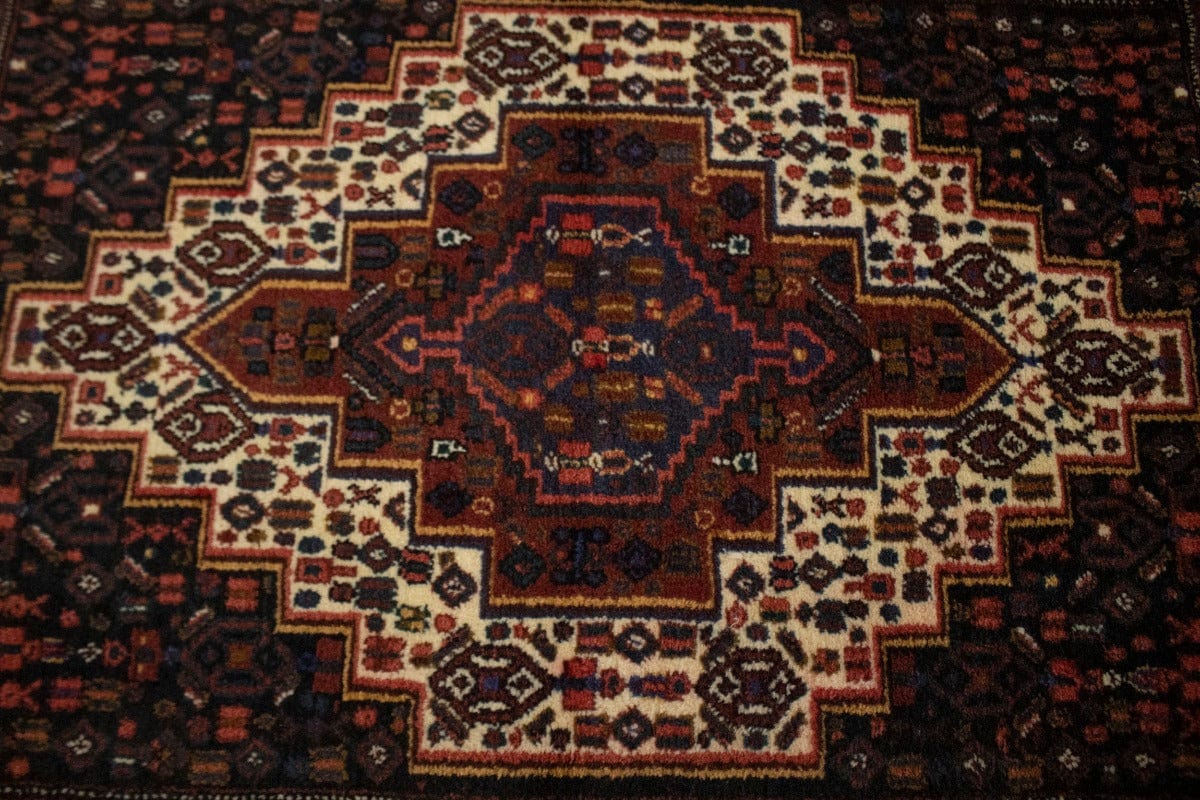 Vintage Tribal Brown 2X3 Bidjar Sanneh Persian Rug