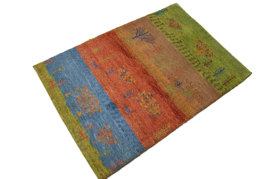 Multicolored Tribal Border 3X4 Gabbeh Persian Rug