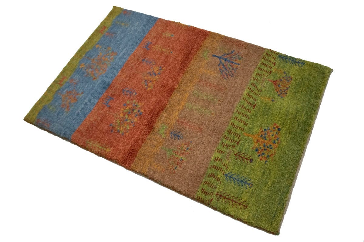 Multicolored Tribal Border 3X4 Gabbeh Persian Rug