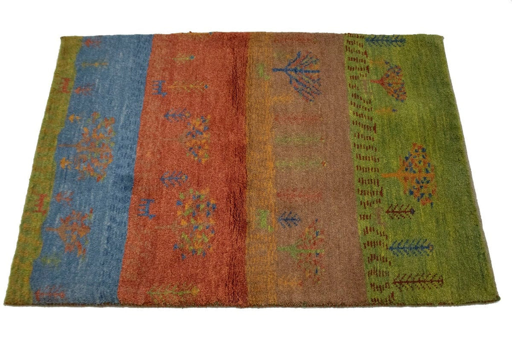 Multicolored Tribal Border 3X4 Gabbeh Persian Rug