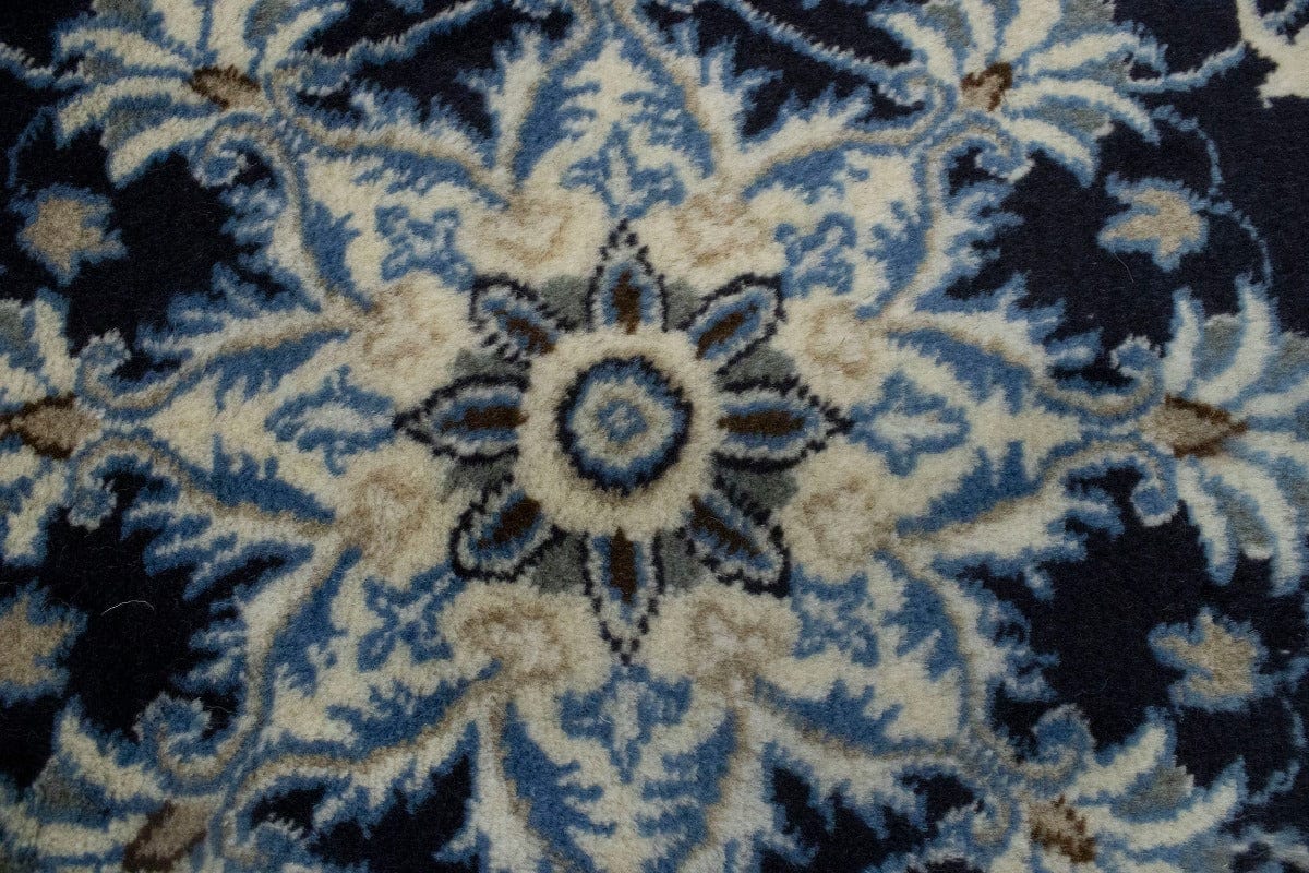 Navy Blue Floral Classic 3X4'6 Nain Persian Rug