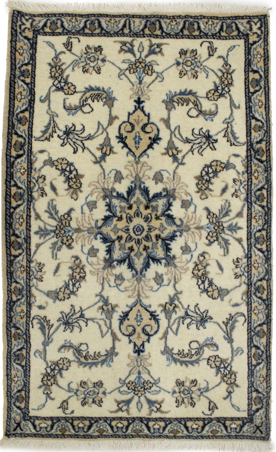 Cream Floral Classic 3X5 Nain Persian Rug