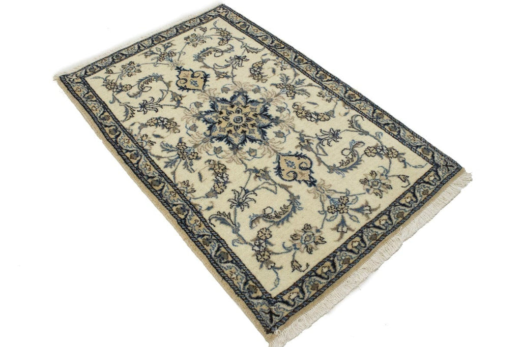 Cream Floral Classic 3X5 Nain Persian Rug