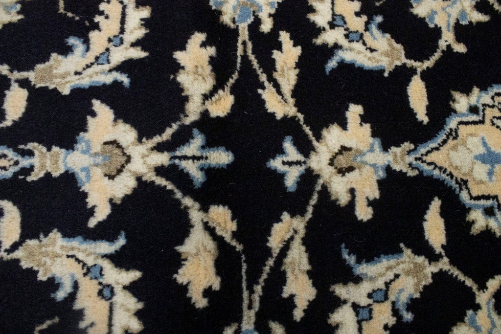 Navy Blue Floral Classic 2'7X6'2 Nain Persian Runner Rug