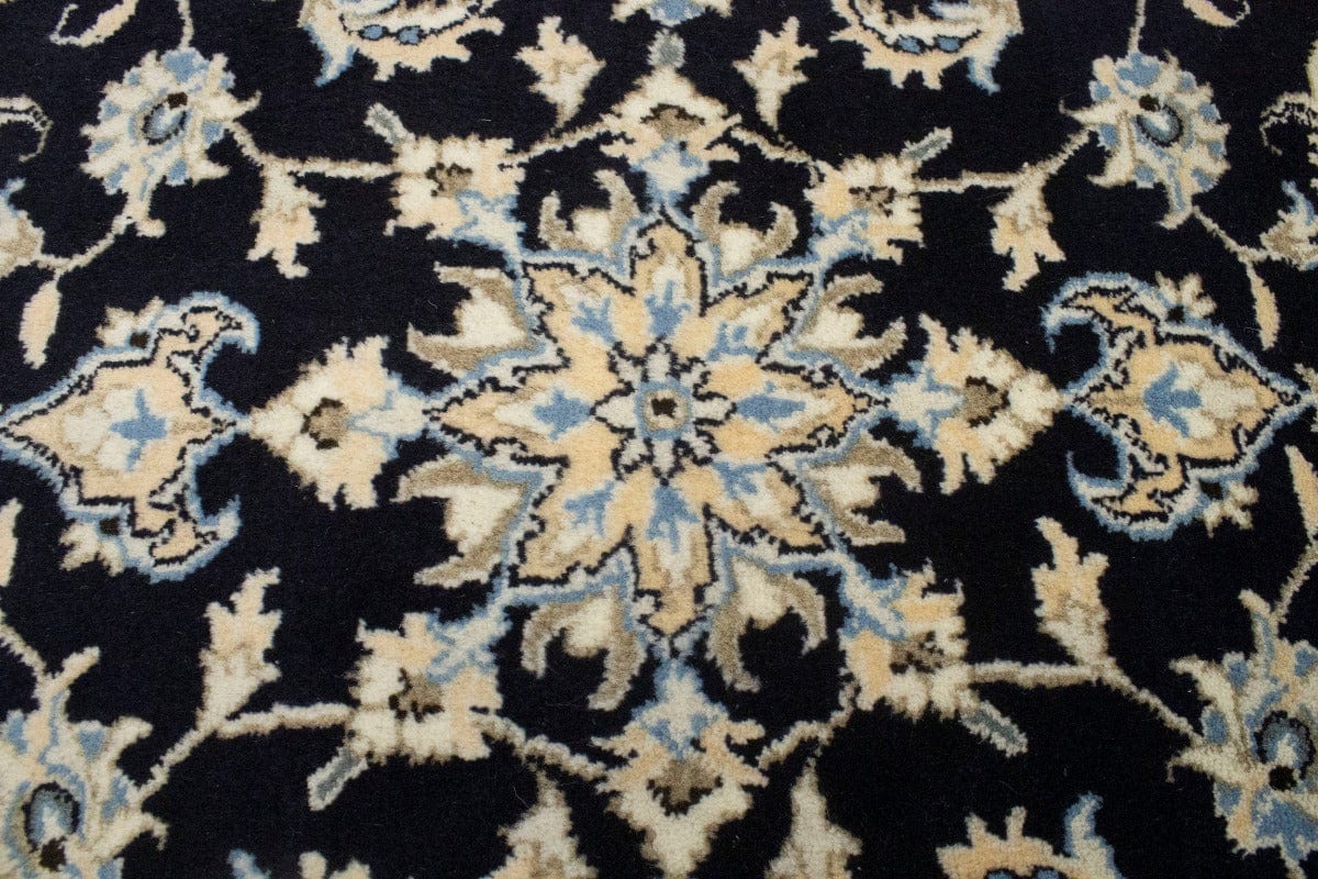 Navy Blue Floral Classic 2'7X6'2 Nain Persian Runner Rug