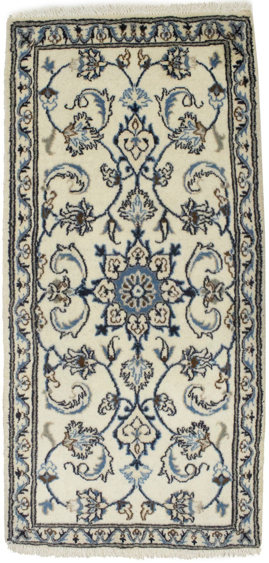 Cream Floral Classic 2'2X4'6 Nain Persian Rug