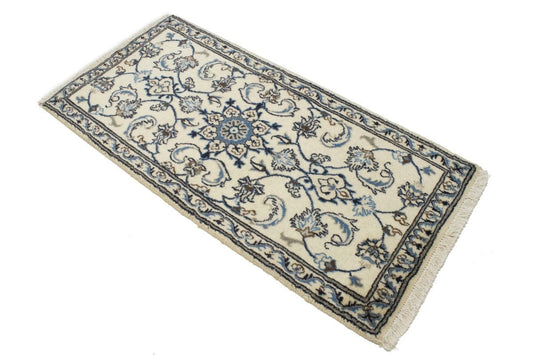 Cream Floral Classic 2'2X4'6 Nain Persian Rug