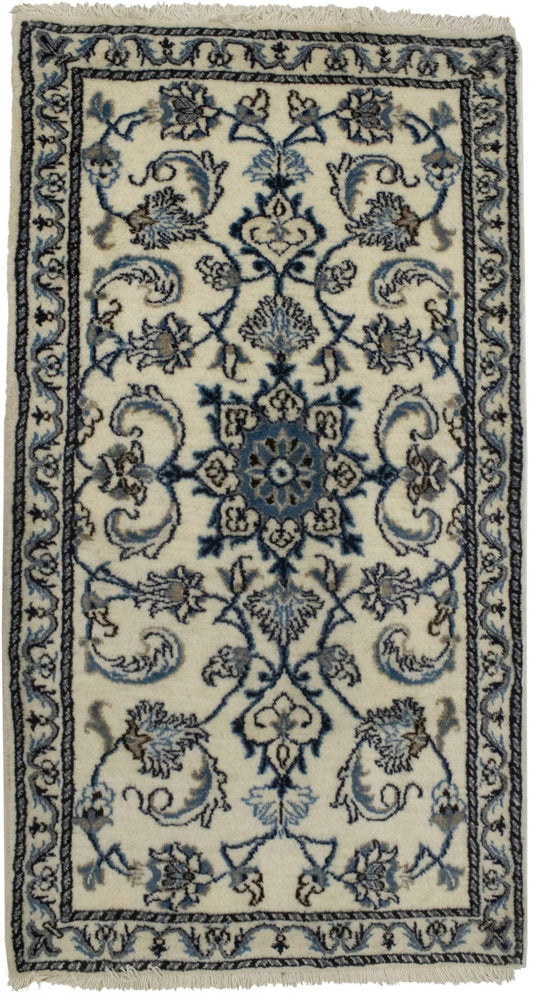 Cream Floral Classic 2'4X4'5 Nain Persian Rug