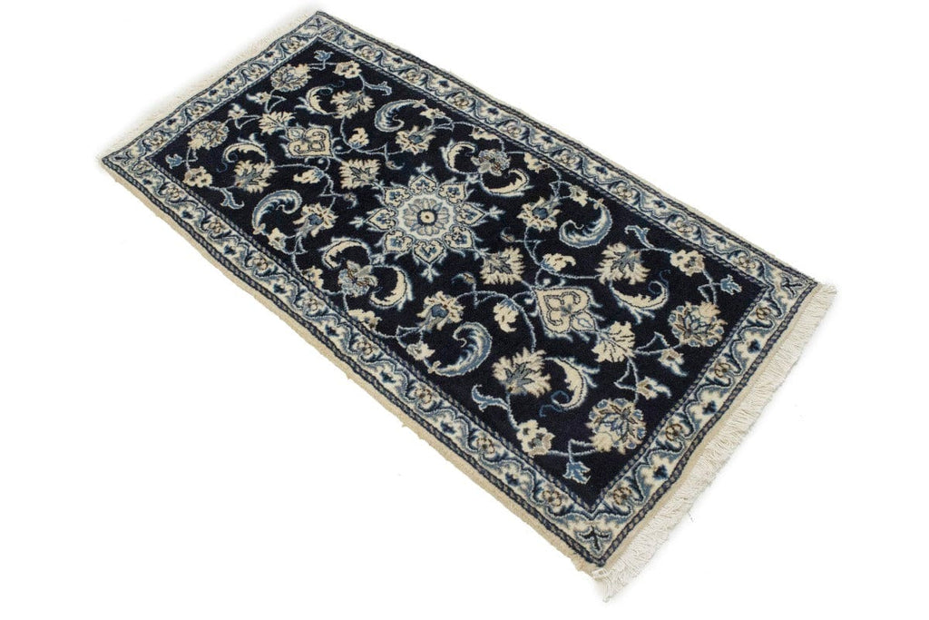 Navy Blue Floral Classic 2'3X4'6 Nain Persian Rug