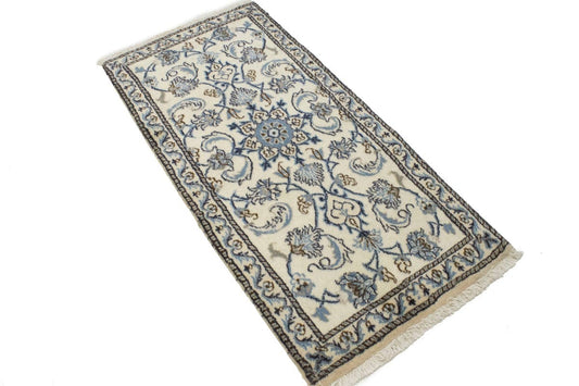 Cream Classic Floral 2'2X4'7 Nain Persian Rug