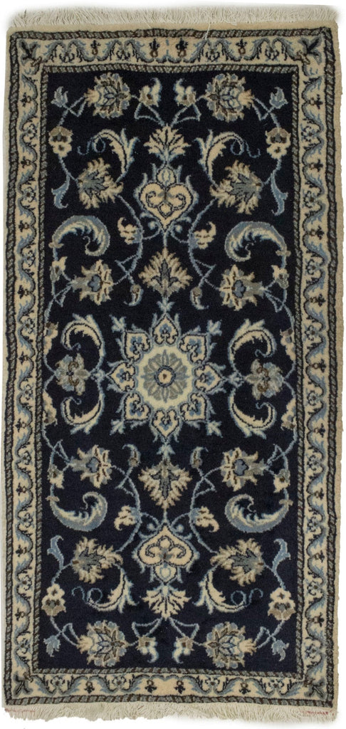 Navy Blue Floral Classic 2'3X4'7 Nain Persian Rug