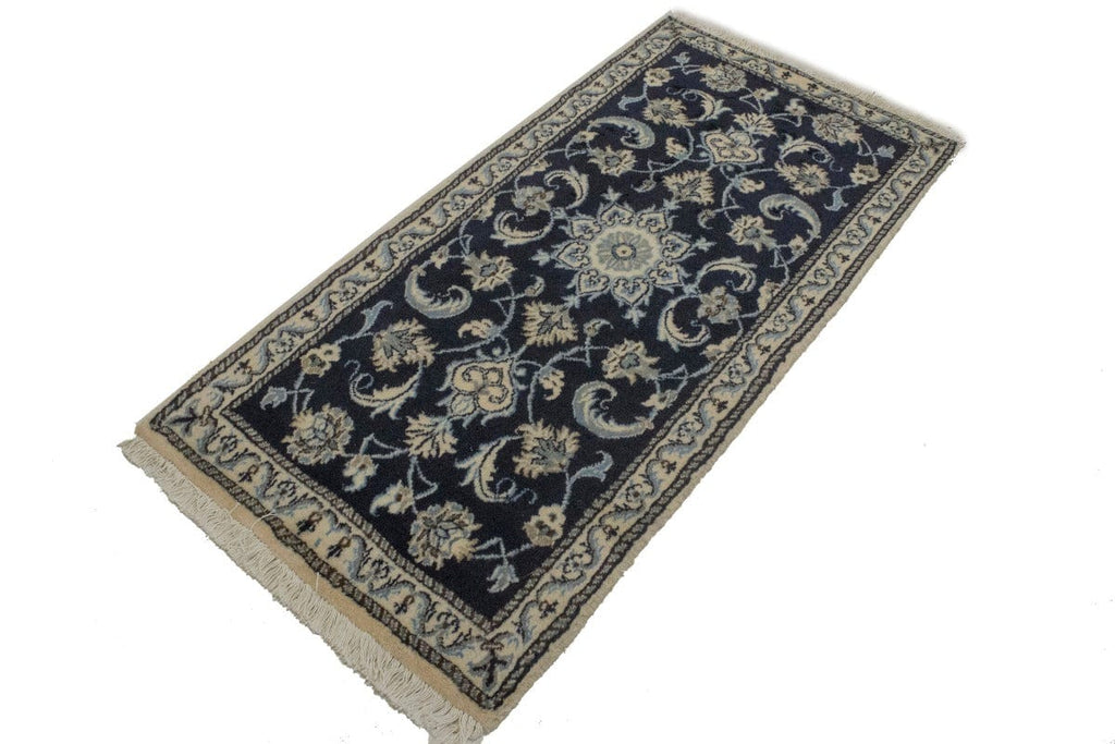 Navy Blue Floral Classic 2'3X4'7 Nain Persian Rug