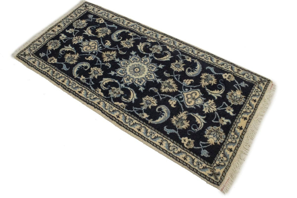 Navy Blue Floral Classic 2'3X4'7 Nain Persian Rug