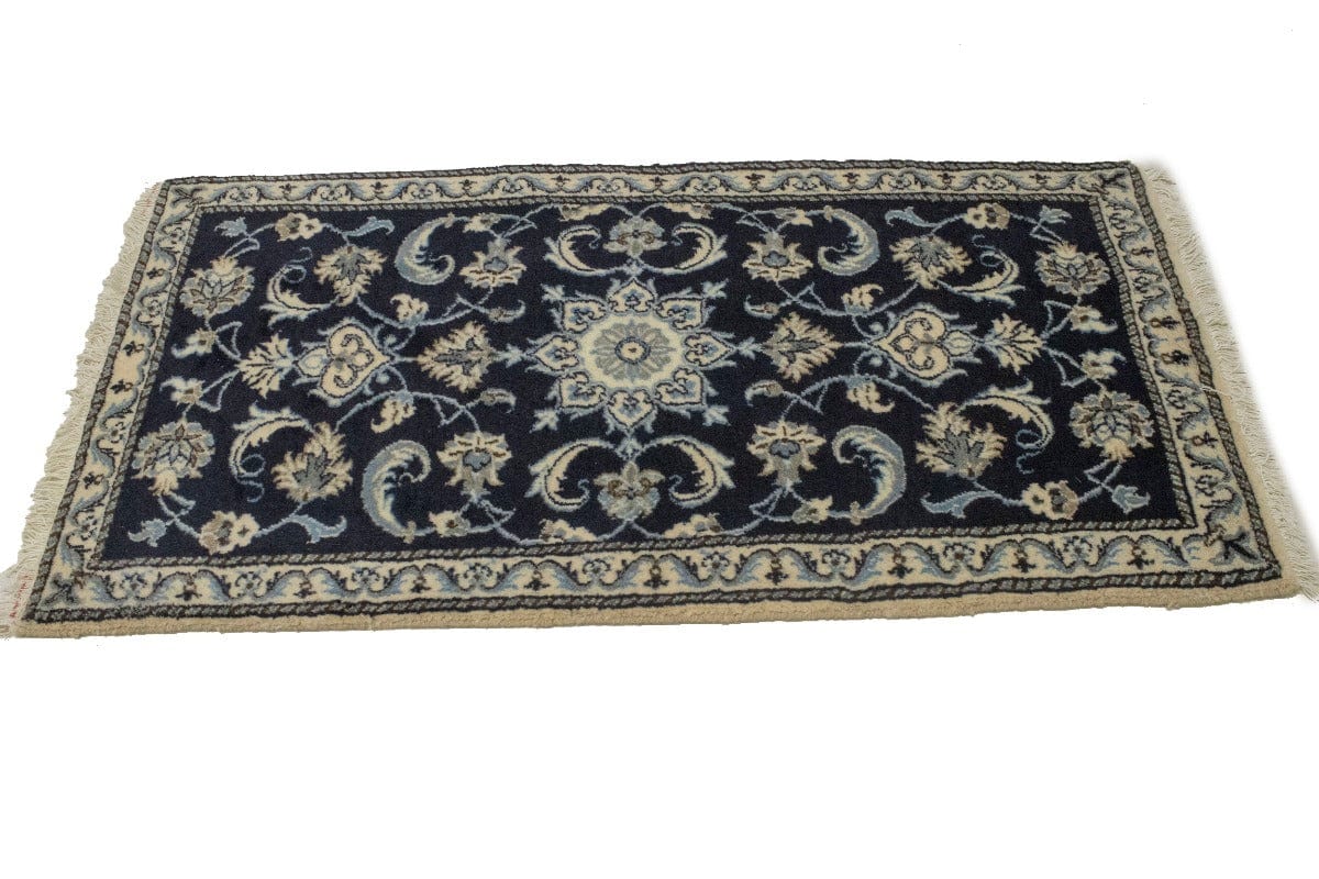 Navy Blue Floral Classic 2'3X4'7 Nain Persian Rug