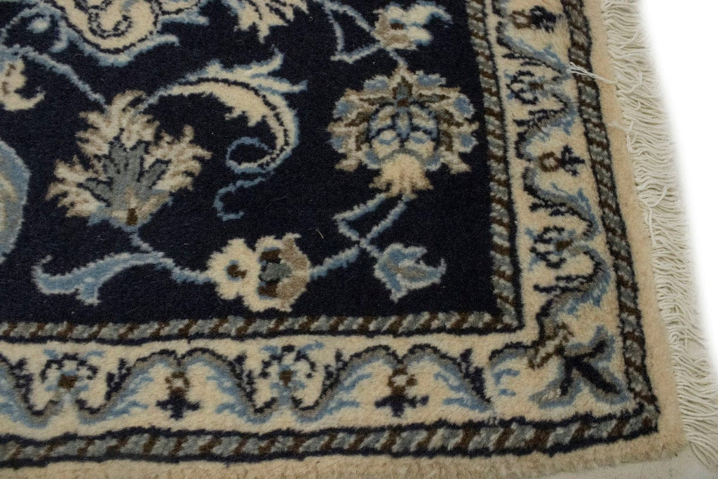 Navy Blue Floral Classic 2'3X4'7 Nain Persian Rug