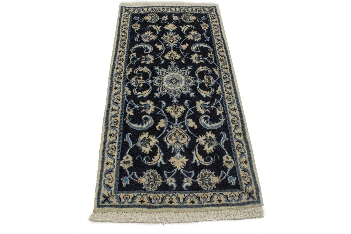 Navy Blue Floral Classic 2'3X4'8 Nain Persian Rug