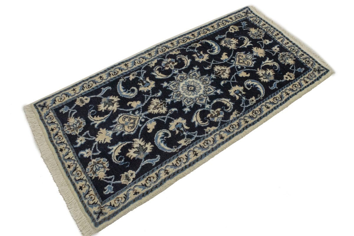 Navy Blue Floral Classic 2'3X4'8 Nain Persian Rug