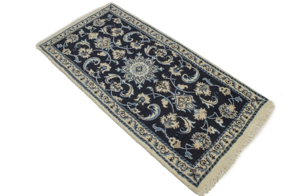 Navy Blue Floral Classic 2'3X4'8 Nain Persian Rug