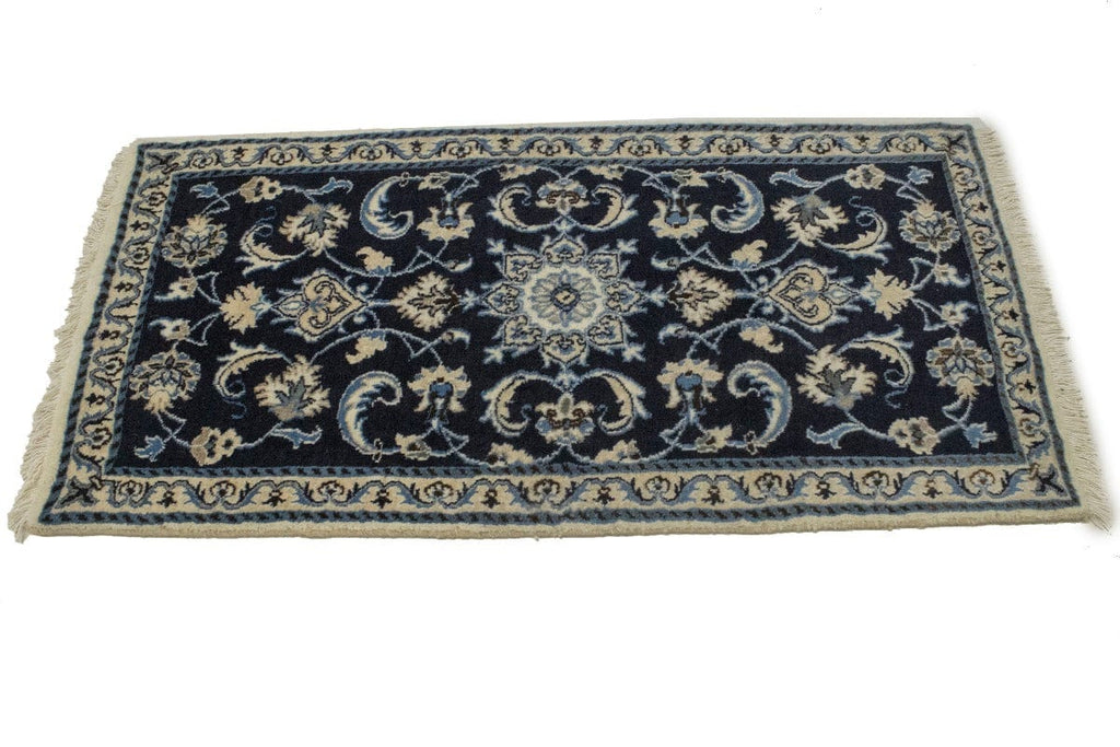 Navy Blue Floral Classic 2'3X4'8 Nain Persian Rug