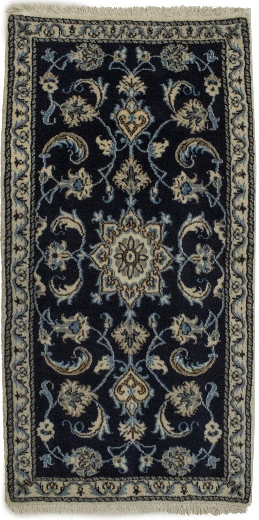 Navy Blue Floral Classic 2'3X4'6 Nain Persian Rug