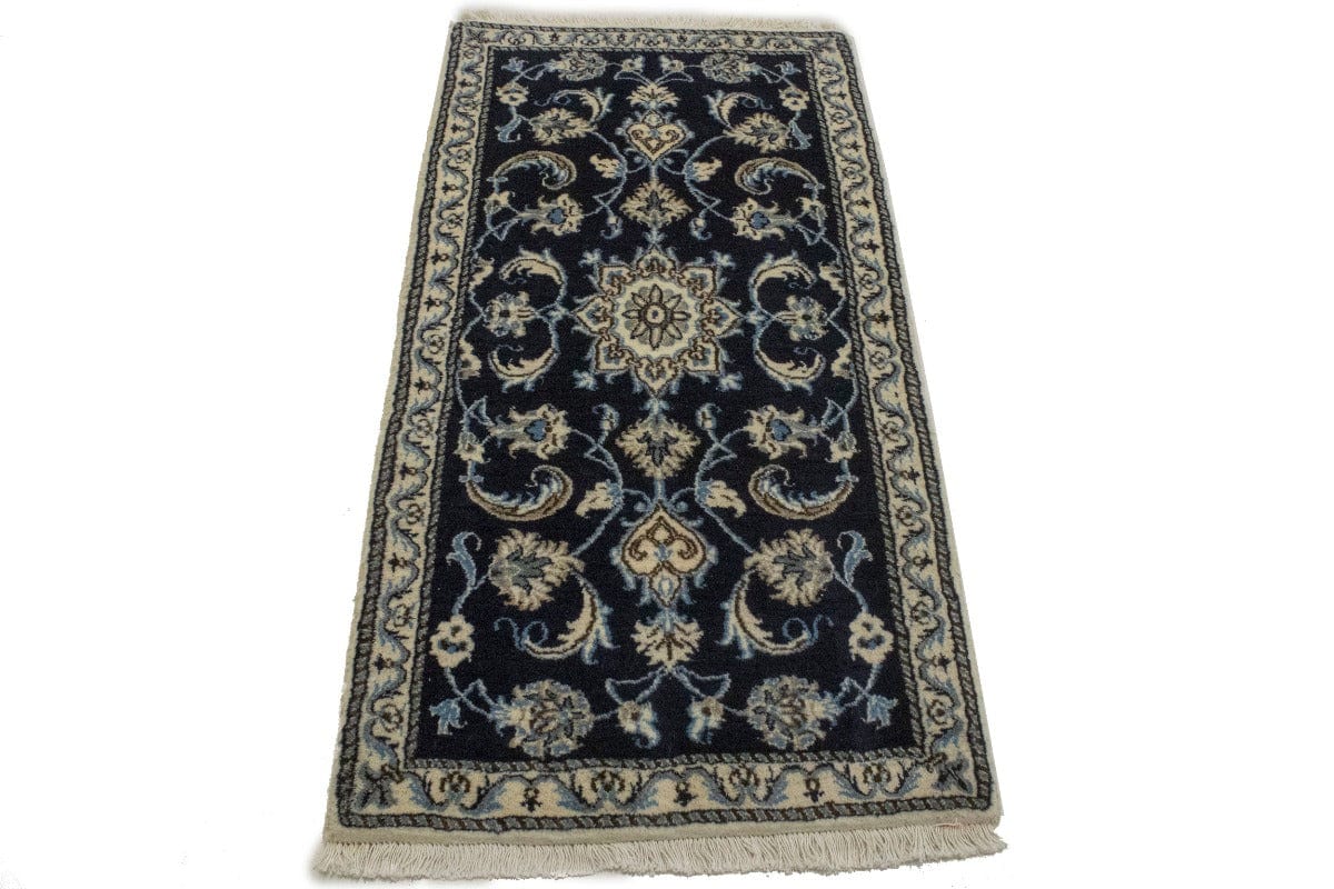 Navy Blue Floral Classic 2'3X4'6 Nain Persian Rug