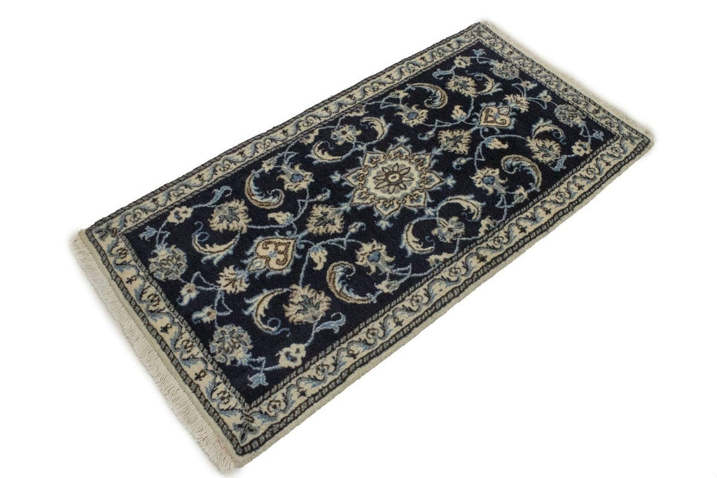 Navy Blue Floral Classic 2'3X4'6 Nain Persian Rug