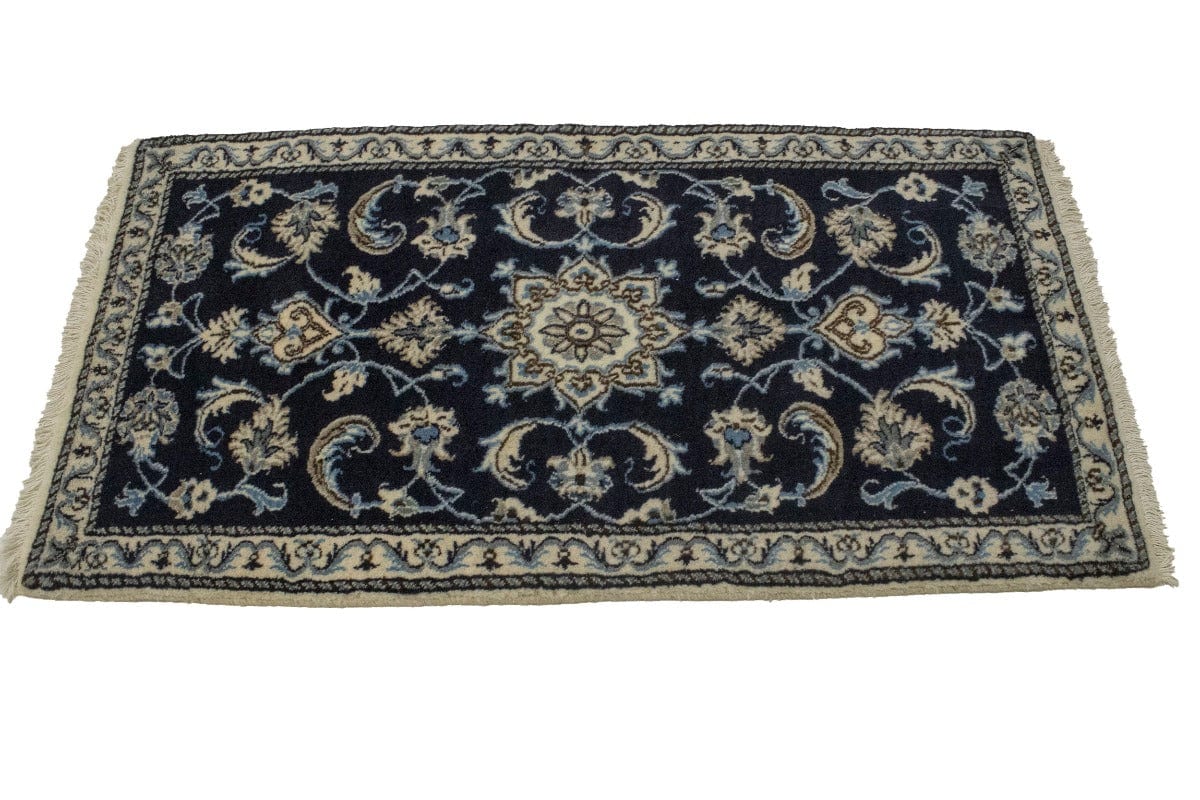 Navy Blue Floral Classic 2'3X4'6 Nain Persian Rug