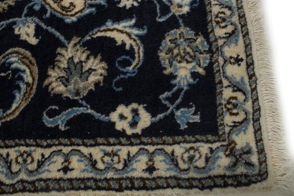 Navy Blue Floral Classic 2'3X4'6 Nain Persian Rug