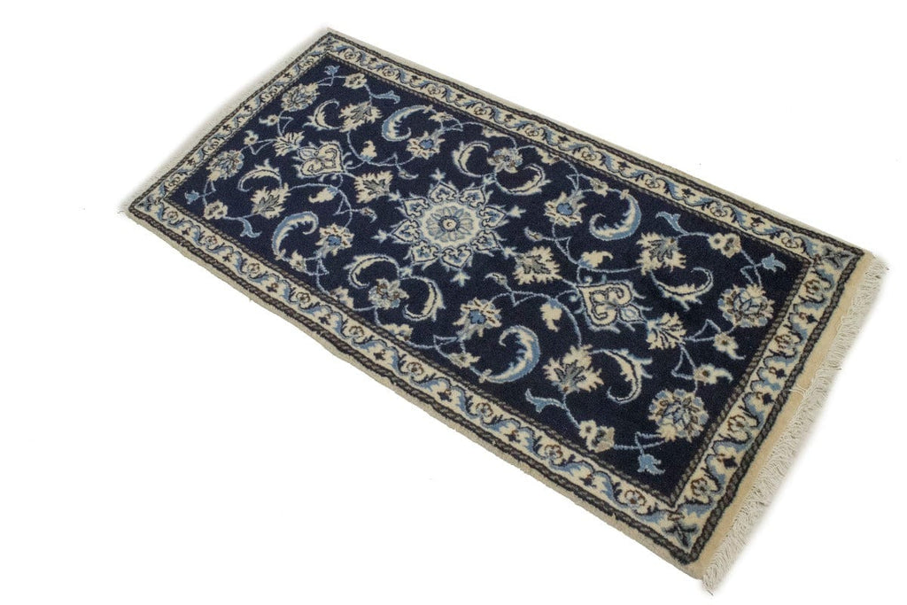 Navy Blue Floral Classic 2'3X4'7 Nain Persian Rug