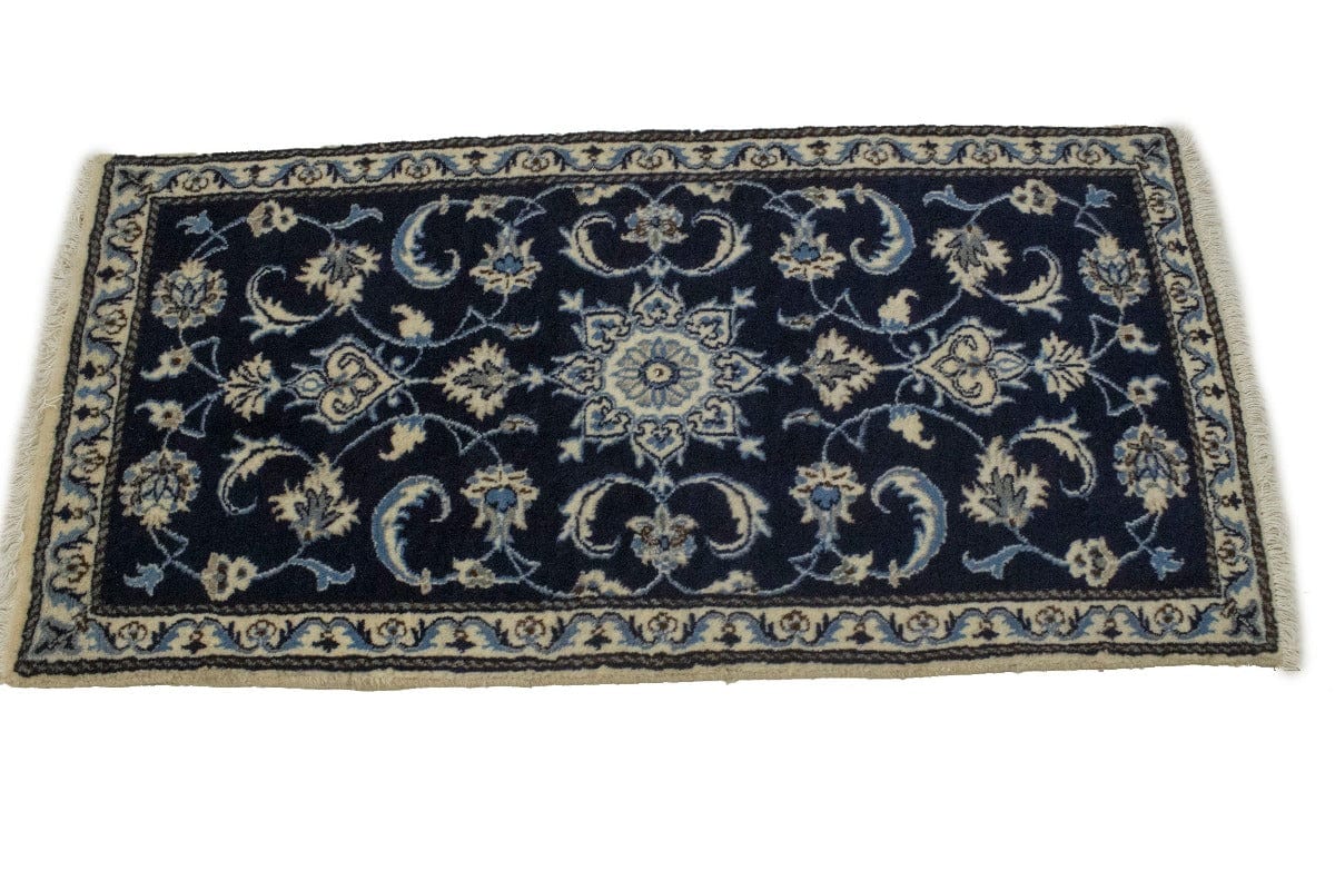 Navy Blue Floral Classic 2'3X4'7 Nain Persian Rug