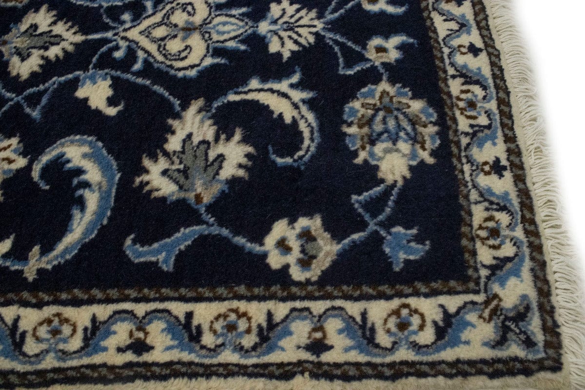 Navy Blue Floral Classic 2'3X4'7 Nain Persian Rug