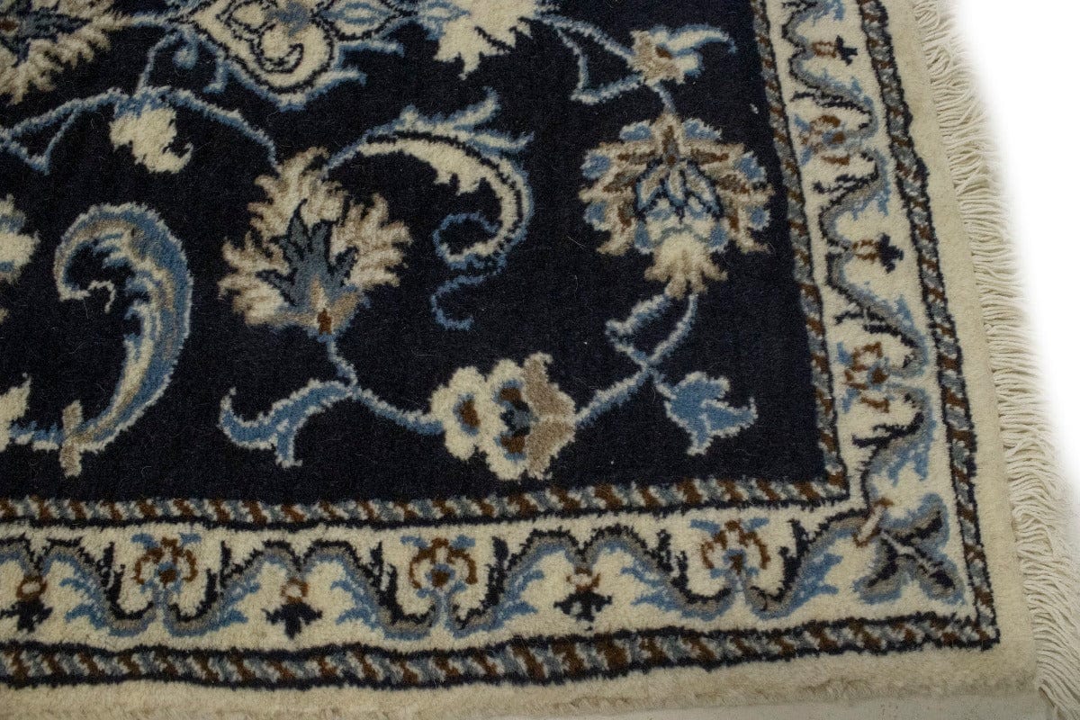 Navy Blue Classic Floral 2'3X4'6 Nain Persian Rug